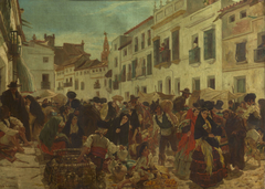 A Spanish Market Place by Alfred Dehodencq