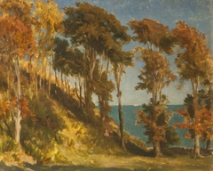 A Wooded Hill with the Sea beyond by Frederic Leighton