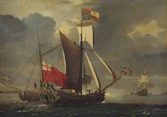 A yacht flying the Royal Standard by Isaac Sailmaker