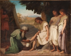 Abraham lavant les pieds des trois anges by Jules-Élie Delaunay