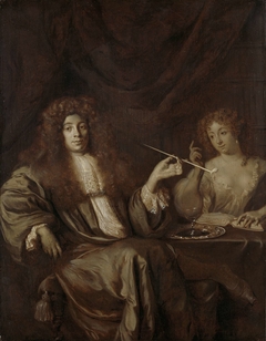 Adriaan van Beverland, Writer of Theological Works and Satirist, with a Prostitute by Ary de Vois