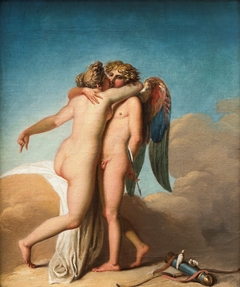 Amor and Psyche embracing each other by Nicolai Abildgaard