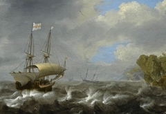 An English Ship Running Towards a Rocky Coast by Anonymous