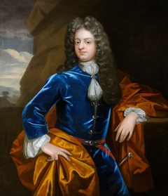 An Unknown Gentleman in Blue with an Orange Mantle by Anonymous