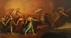 Apollo in his Chariot preceded by Aurora (after Reni) by Anonymous