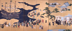 Arrival of the Southern Barbarians (Nanban-jin) Screen by Kanō Naizen