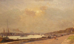 Banks of the Seine, Cours La Reine by Albert Lebourg