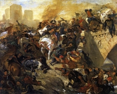 Bataille de Taillebourg gagnée par saint Louis by Eugène Delacroix