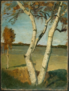 Birch Tree in a Landscape by Paula Modersohn-Becker