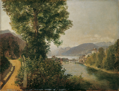 Blick von der Traun bei Gmunden auf den Traunsee by Unbekannter Künstler