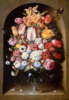 Bouquet in a niche by Osias Beert