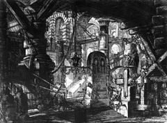 “Carceri d’invenzione”  The Pier with Chains, Pl. XVI by Giovanni Battista Piranesi