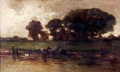 Cattle at a Stream, Evening by Charles-François Daubigny