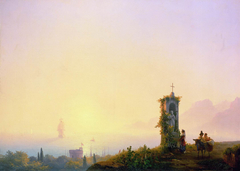 Chapel by the sea by Ivan Aivazovsky