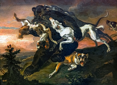 Chasse à l'ours by Abraham Hondius