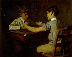 Checker Players by Thomas Pollock Anshutz