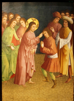 Christ healing a Blind by Master of the Darmstadt Passion