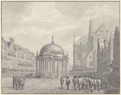 De beëdiging van het Regeringsreglement op de Grote Markt te Haarlem, 5 september 1787 by Vincent Jansz van der Vinne