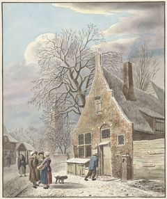 Dorp onder sneeuw by Johannes Christiaan Janson