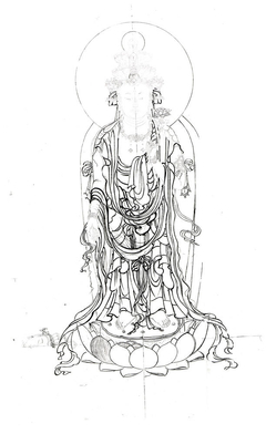 Drawing of Eleven-headed Kannon by Anonymous