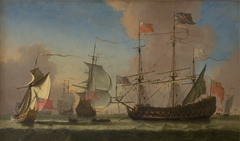 English Warships at Sea in a Fresh Breeze by Jan Karel Donatus van Beecq