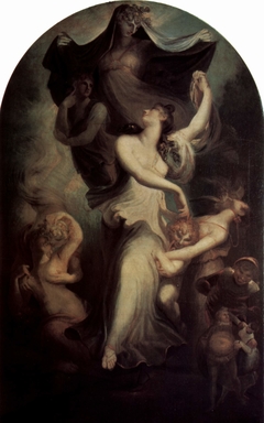 Euphrosyne vor der Phantasie und der Temperantia (Mäßigkeit) by Johann Heinrich Füssli