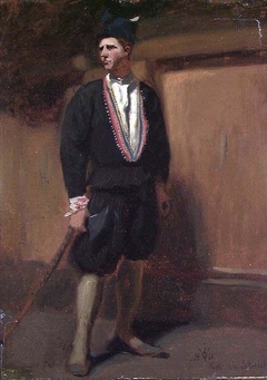 Farmer from Setesdal. Study for Fight in an old Farm House by Olaf Isaachsen