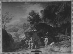 Felsenlandschaft mit Predigt Johannes des Täufers by Franz Joachim Beich