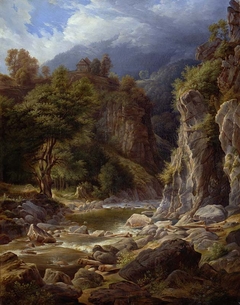 Felspartie bei Langenbrand im Murgtal by Karl Ludwig Frommel