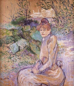 Femme dans le jardin de monsieur Forest by Henri de Toulouse-Lautrec