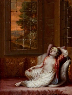 Femme Tourquoise qui se repose sortant du bain by Jean Baptiste Vanmour