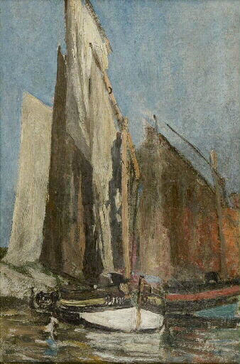 Fishing Boats (study) by Eugène Boudin