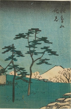 Flower Viewing at Asuka Hill (Asukayama hanami), section of a sheet from the series "Cutouts of Famous Places in Edo (Harimaze Koto meisho)" by Hiroshige