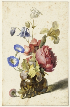 Flowers in a Bottle by Dirck de Bray