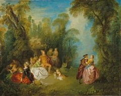 Gallant Conversation by a Fountain by Jean-Baptiste Pater