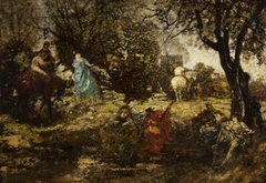 Garden Fête: The White Horse by Adolphe Joseph Thomas Monticelli