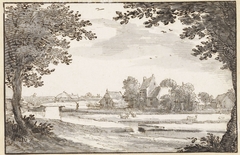 Gezicht op een boerderij by Claes Jansz. Visscher II