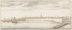 Gezicht op Vlissingen, vanaf de Schelde gezien by Abraham de Verwer