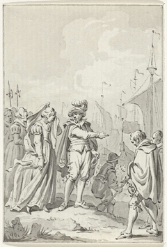 Gravin Ada wordt door graaf Willem I van Texel naar Engeland gezonden, 1204 by Jacobus Buys