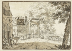 Herberg voor een brug by Jacob Cats 1741-1799