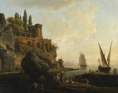 Imaginary Landscape, Italian Harbor Scene by Claude-Joseph Vernet