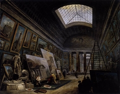 Imaginary View of the Grande Galerie in the Louvre by Hubert Robert