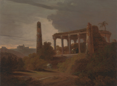 Indian Landscape with Temple Ruins by Thomas Daniell