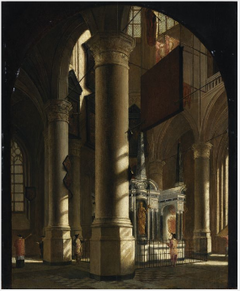 Interior of the Nieuwe Kerk in Delft with the Tomb of William the Silent by Gerard Houckgeest