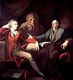 Johann Heinrich Füssli im Gespräch mit dem Zürcher Historiker und Literaten Johann Jacob Bodmer by Johann Heinrich Füssli