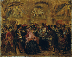 Karneval auf dem Markusplatz in Venedig by Anton Romako