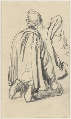 Knielende man, op de rug gezien by Guillaume Anne van der Brugghen