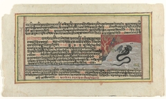 Krishna bestrijdt de slang Kaliya by Unknown Artist