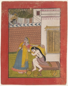 Krishna Spying on Radha by Anonymous