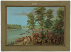 La Salle Taking Possession of the Land at the Mouth of the Arkansas.  March 10, 1682 by George Catlin